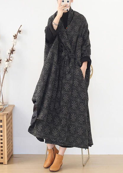 Jackets & Coats Cloak Coatgrayv Neck Woolen Outwear