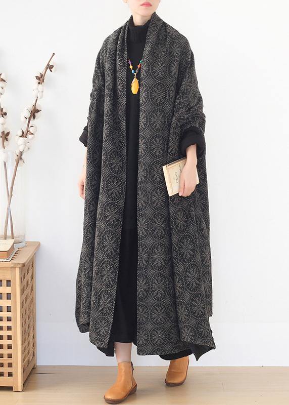 Jackets & Coats Cloak Coatgrayv Neck Woolen Outwear
