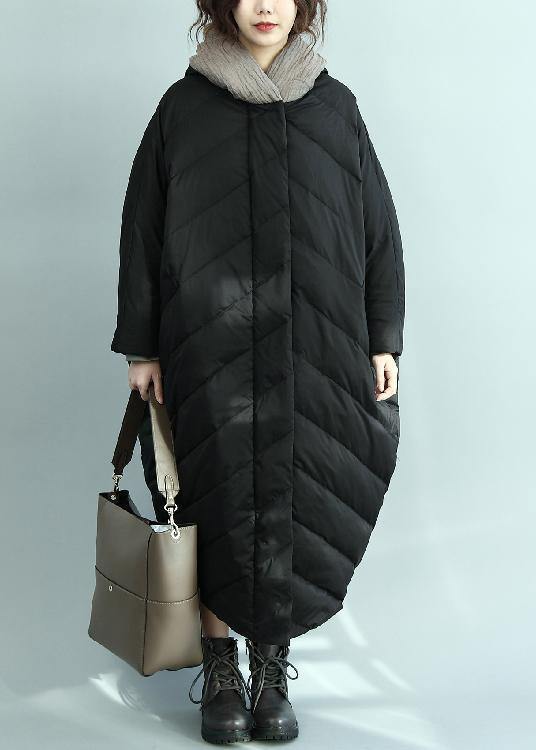 Black Down Coat Winter Oversize Hooded Parka Winter New Outwear