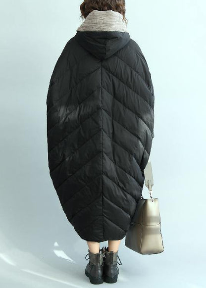 Black Down Coat Winter Oversize Hooded Parka Winter New Outwear