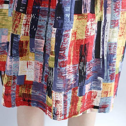 Fine Multi Color Pure Cotton Dresses Oversize Shirt Dress Fine Fit O Neck Cotton Dresses