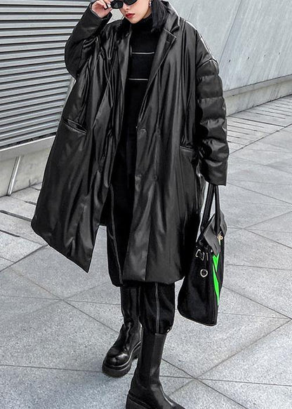 Clothing Snow Jackets Notched Coats Black Double Breast Duck Down Coat