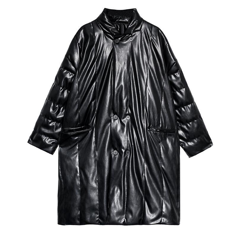 Clothing Snow Jackets Notched Coats Black Double Breast Duck Down Coat