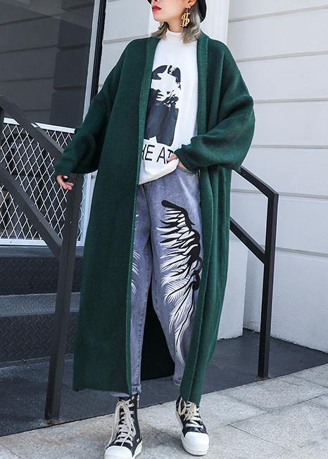 Fine Clothing Winter Outwear Blackish Green Thick Wool Coats