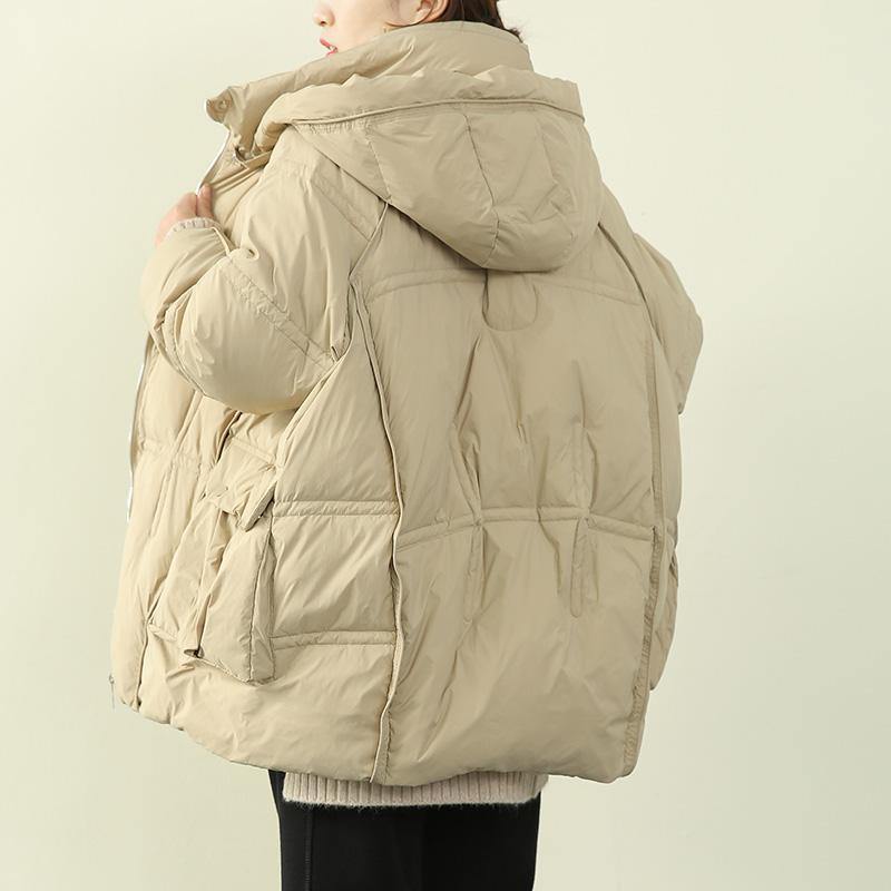 Snow Jackets Coats Khaki Hooded Patchwork Warm Coat