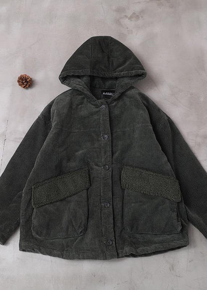Fine Plussize Snow Jackets Hooded Outwear Green Short Coats