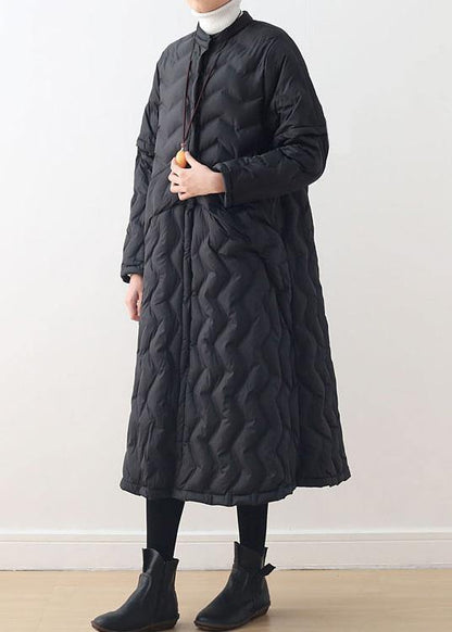 Fine Parka High Neckjackets Black Whitewear on Both Sideswarm Winter Coat