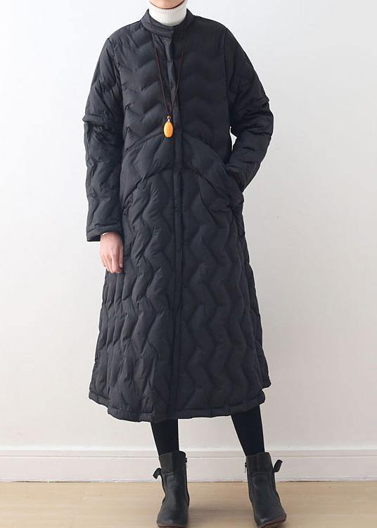 Fine Parka High Neckjackets Black Whitewear on Both Sideswarm Winter Coat