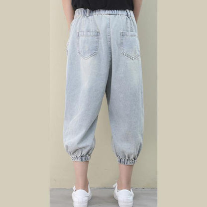 Tyle Summer Wild Pants Clothing Light Denim Blue Work Pockets Trousers