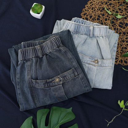Tyle Summer Wild Pants Clothing Light Denim Blue Work Pockets Trousers