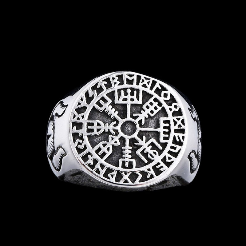 Viking Vegvisir Signet Ring