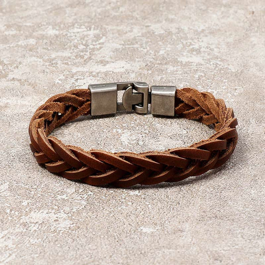 18-20cm Leather Braided Strength Bracelet