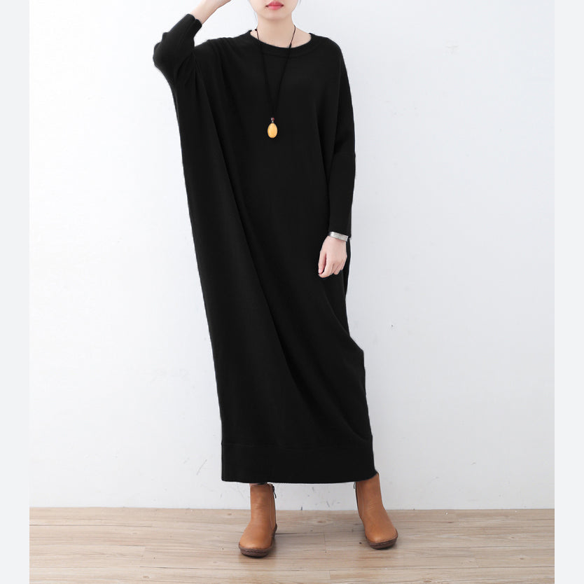Blue Knit Dress Plussize Winter Dresses Fine Batwing Sleeve Winter Dress