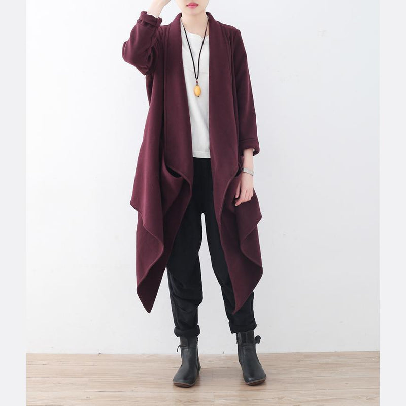 Burgundy Wool Coat Oversized Jackets & Coats Boutique Maxi Coat