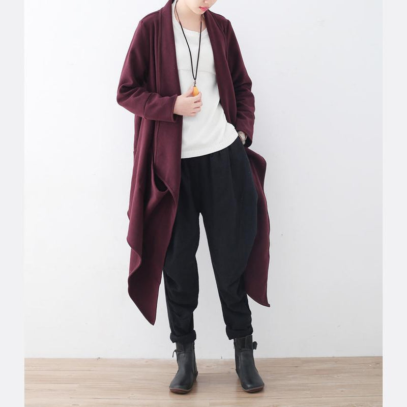 Burgundy Wool Coat Oversized Jackets & Coats Boutique Maxi Coat
