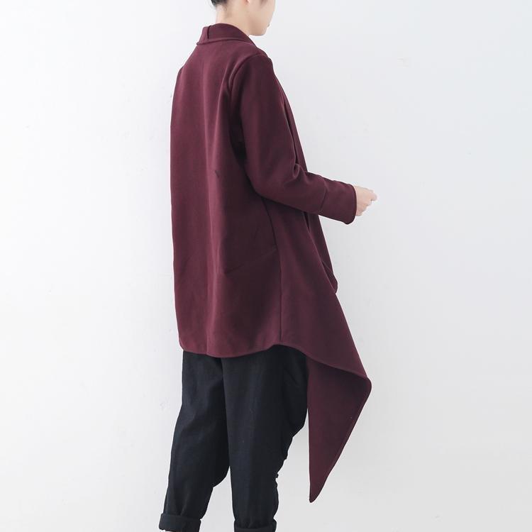 Burgundy Wool Coat Oversized Jackets & Coats Boutique Maxi Coat