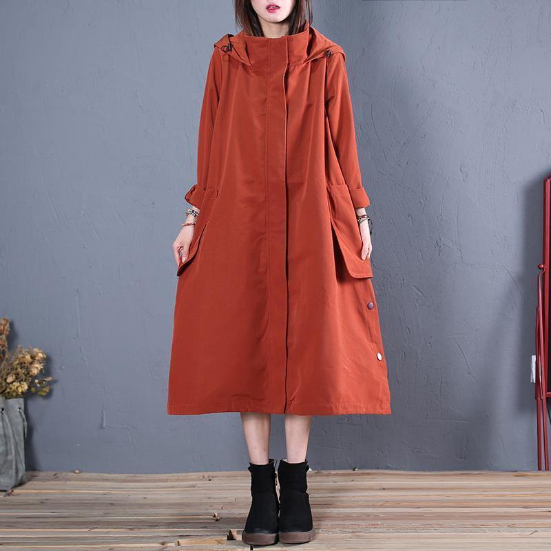 Winter Coat Fall Red Hooded Coats