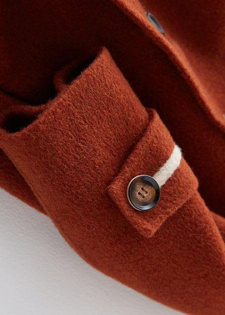 Chocolate Woolen Coats Long Coat Double Breast Woolen Outwear Notched
