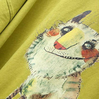 Pure Cotton Tops Animal Printing Loose Summer Blouse