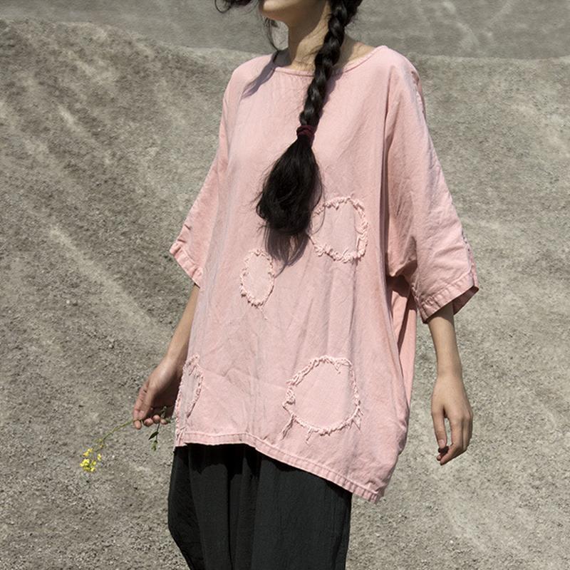 Summer T Shirt Clothing Pink Cotton Summer Mend Shirt