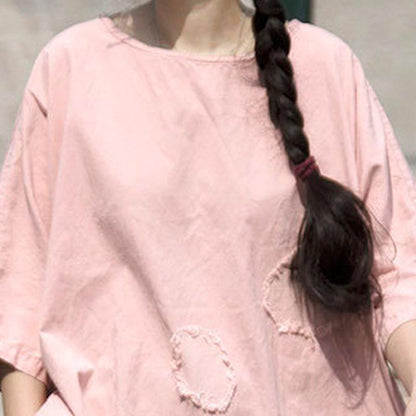 Summer T Shirt Clothing Pink Cotton Summer Mend Shirt