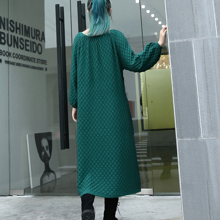 Warm Green Sweater Dresses O Neck Pullover Sweater Fine Long Sleeve Sweater