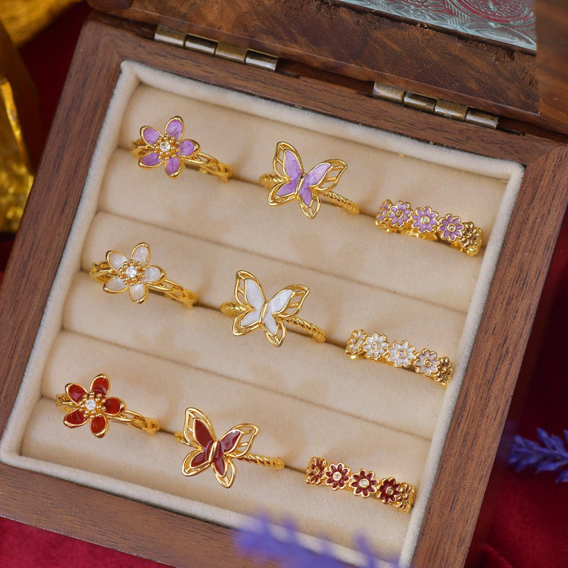 White Mariposa Ring