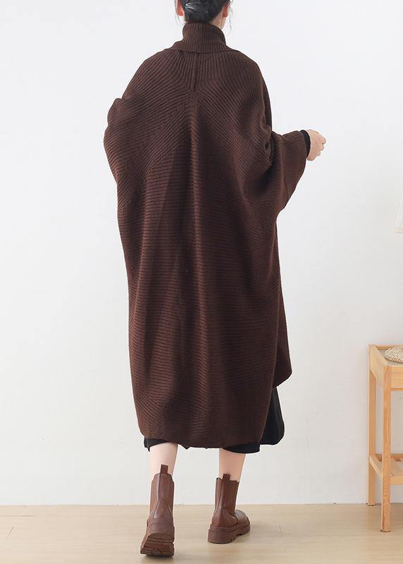 Winter New Knitted Bat Sleeve Thick Knit No Button Shawl Sweater Coat
