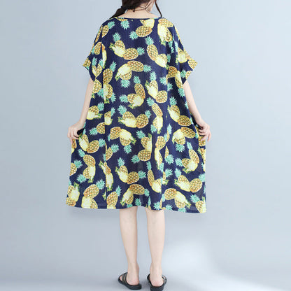 Blueprints Pure Chiffon Dresses Oversized Holiday Dresses O Neck Big Pockets Chiffon Dresses