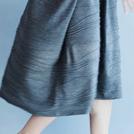 Gray Cotton Dresses Oversize O Neck Cotton Dresses Boutique Short Sleeve Caftans
