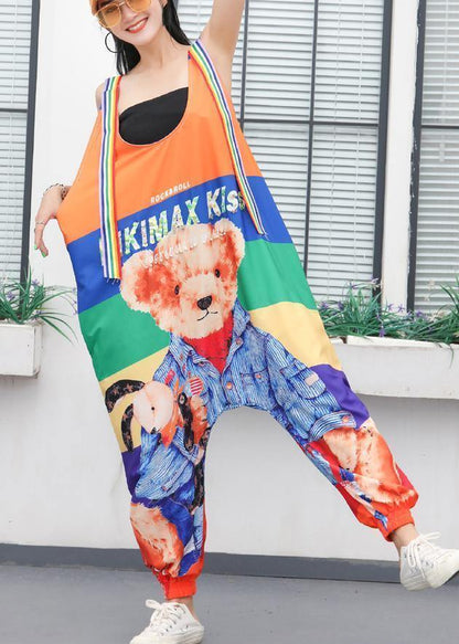 Jumpsuit Cartoon Print Loose Ming Harem Strap Pants
