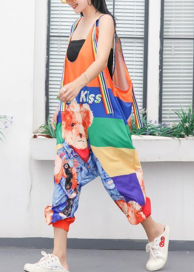 Jumpsuit Cartoon Print Loose Ming Harem Strap Pants