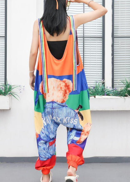 Jumpsuit Cartoon Print Loose Ming Harem Strap Pants