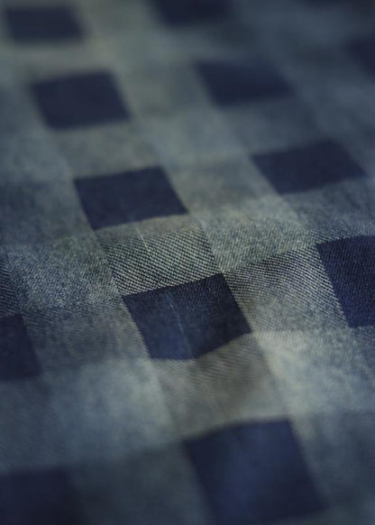 New Navy Plaid Cotton Pant Elastic Waist Pants