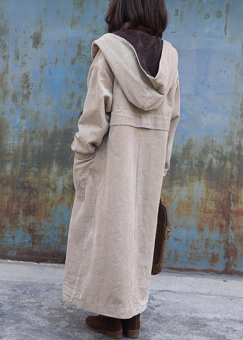 Nude Overcoat Winter Jacket Zippered Hooded Winter Coats