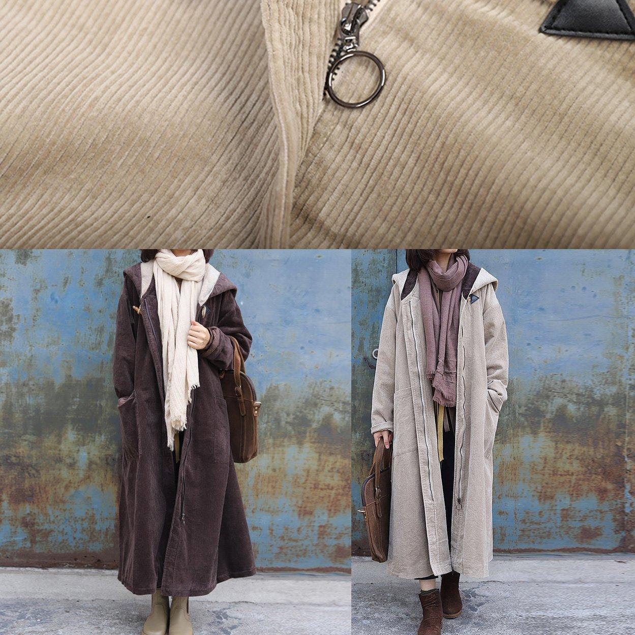 Nude Overcoat Winter Jacket Zippered Hooded Winter Coats