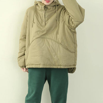 Jackets Outwear Light Green Hooded Drawstring Parka