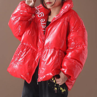 Snow Jackets Hooded Coats Red Warm Stand Collar Down Coat Winter