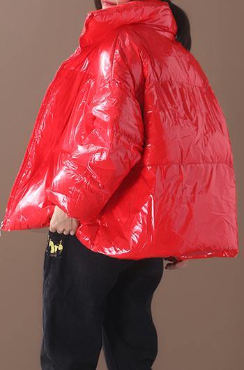 Snow Jackets Hooded Coats Red Warm Stand Collar Down Coat Winter