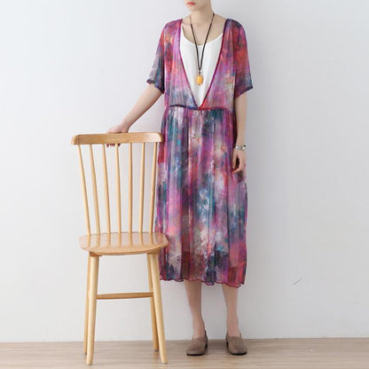 Prints Chiffon Caftans Chiffon Caftans Fine Short Sleeve Kaftans