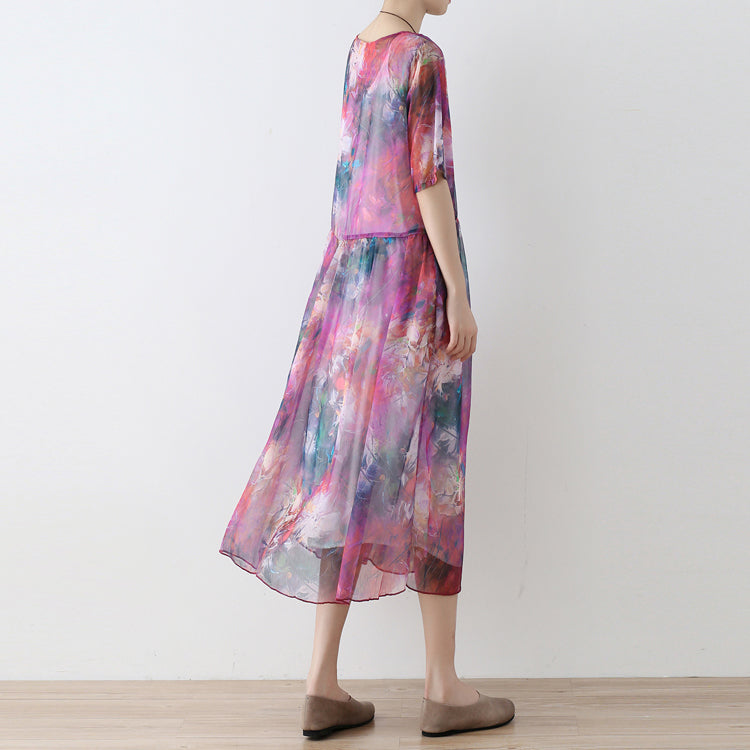 Prints Chiffon Caftans Chiffon Caftans Fine Short Sleeve Kaftans