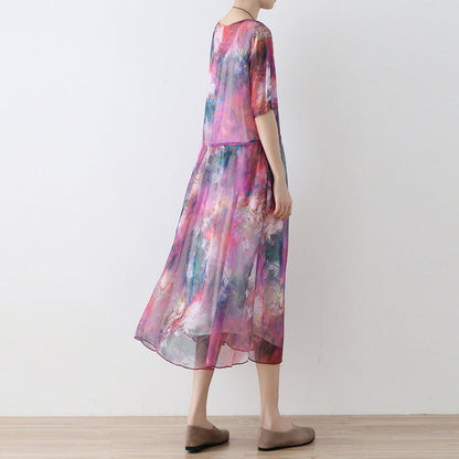 Prints Chiffon Caftans Chiffon Caftans Fine Short Sleeve Kaftans