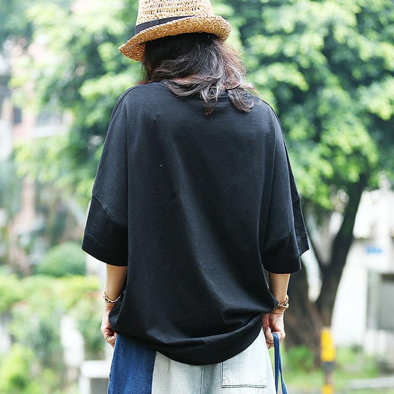 Pure Cotton Blouse Animal Printing Loose Summer Blouse