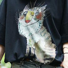 Pure Cotton Blouse Animal Printing Loose Summer Blouse