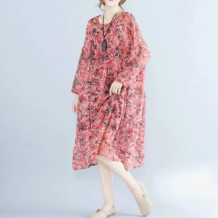 Red Chiffon Dress Clothing Dresses Long Sleeve Two Pieces and Cotton Sleeveless Dress