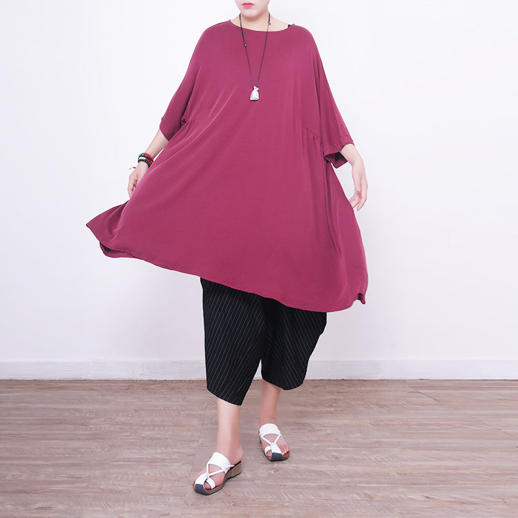 Red Silk Dress Silk Clothing Dress Big Hem O Neck Silk Dresses