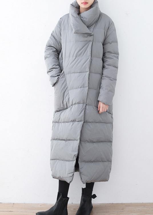 Silver Down Jacket Woman V Neck Winter Jacket Thick Warm Fine Overcoat